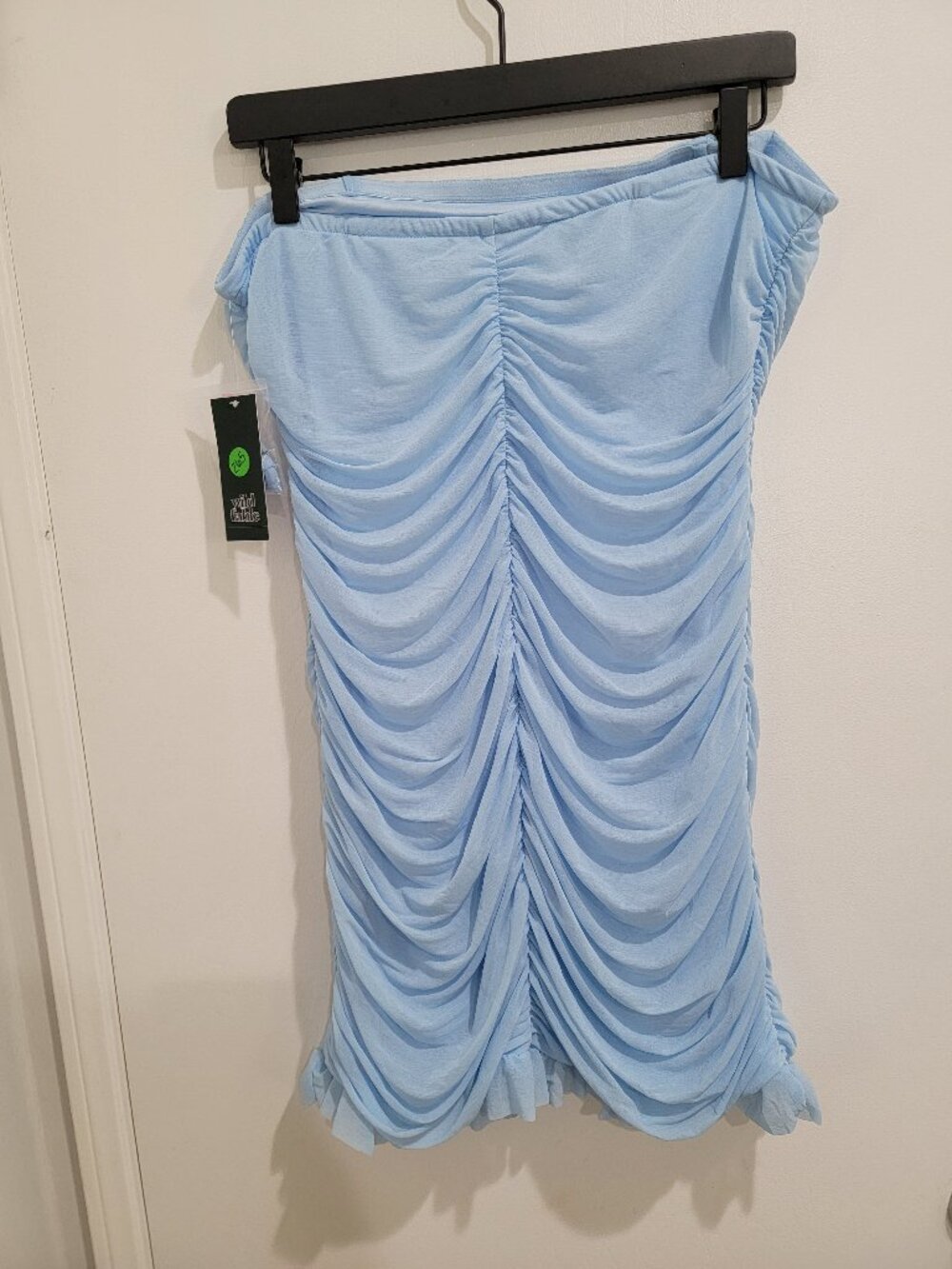 Women's Ruched Ruffle Tube Mini Bodycon Dress - Wild Fable™ Blue L